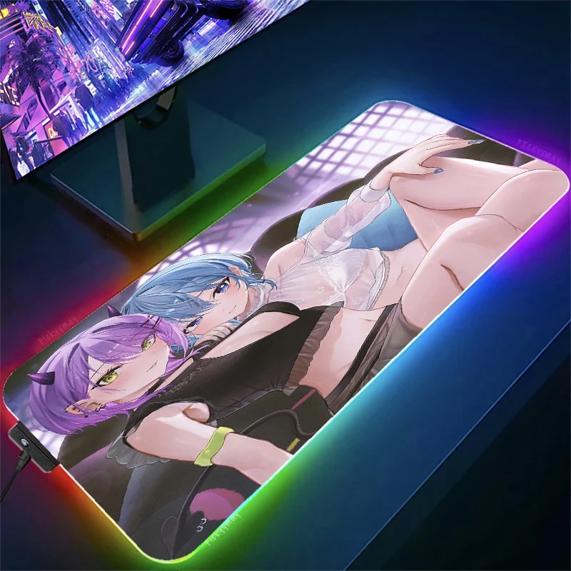 

Sexy Beauty Large Chest Mouse mats RGB Long Legs Rubber Anti slip Computer Large Desktop Pad Keyboard Accessories Backlight