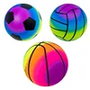 Environmentally Friendly Rainbow Ball Toys for Children Indoor and Outdoor Game Soft and Elastic Leather Ball Party Gifts 1