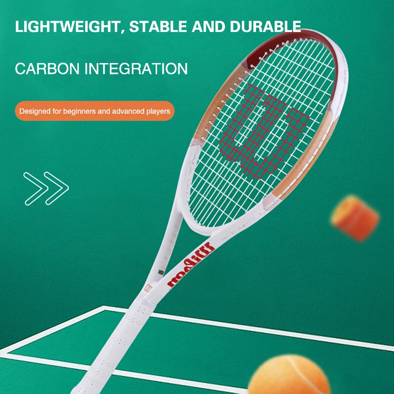 Wilson Tennis Rackets Professional Adults Beginner Carbon Alloy Rackets with Line Self-Practice Beginner Elastic Tennis Racket
