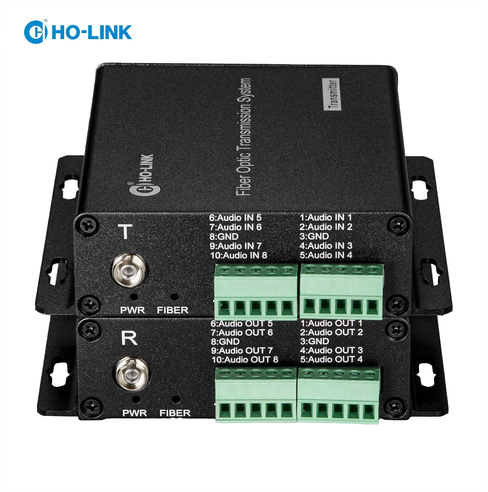 8 channel forward phoenix terminal audio,single fiber single mode Phoenix Terminal Audio Fiber Optic Converter