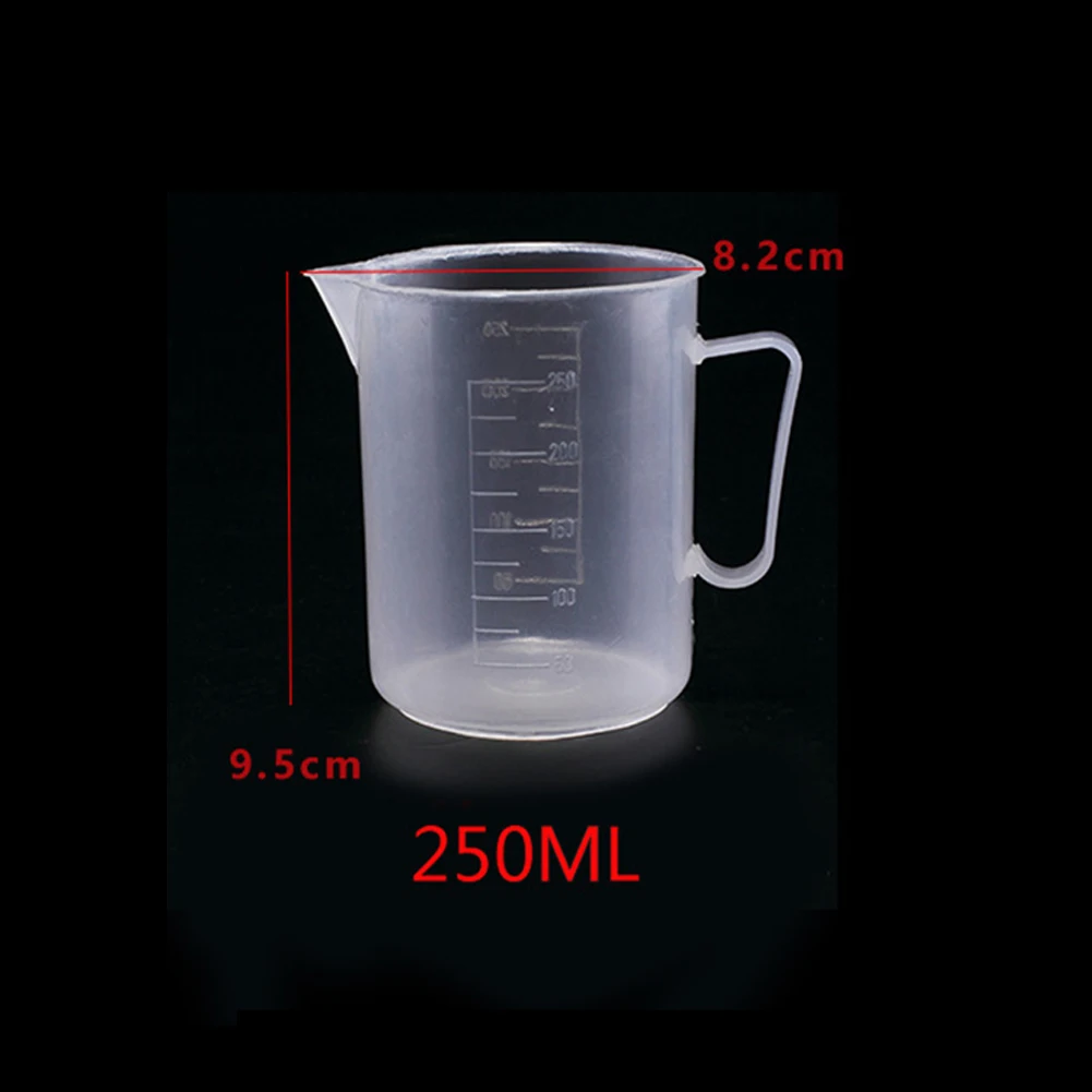 Measuring Jug Plastic Beaker Transparent Measuring Cup Chemical Resistant Kitchen Laboratory Graduated Volumetric Container Tool