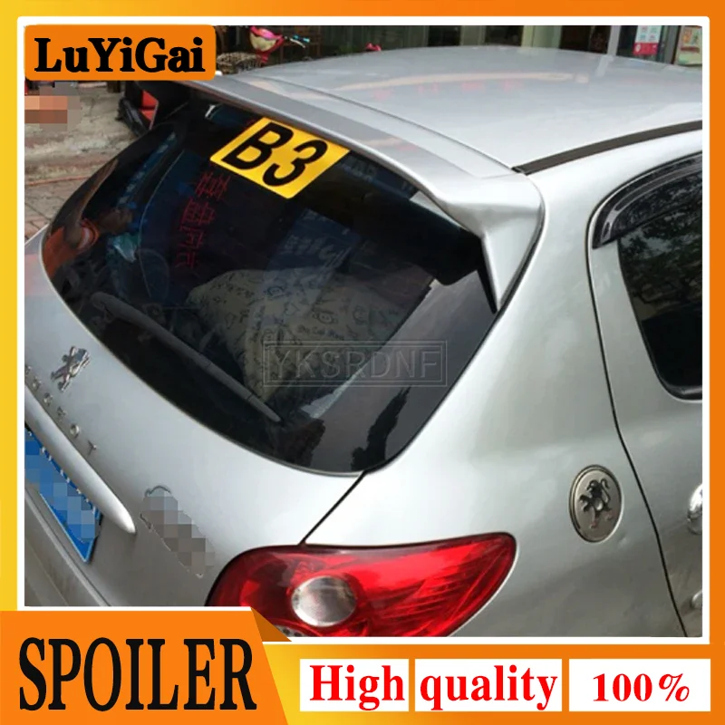 Per Peugeot 206 207 Spoiler 2008-2011 Materiale Abs Di Alta Qualità Car Rear Wing Primer Spoiler Posteriore