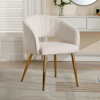 ABET Velvet Desk Chair - No Wheels, Modern Home Office Armchair with Gold Legs, Upholstered Accent Chair for Living Room 1 ABET Velvet Desk Chair - No Wheels, Modern Home Office Armchair with Gold Legs, Upholstered Accent Chair for Living Room 1