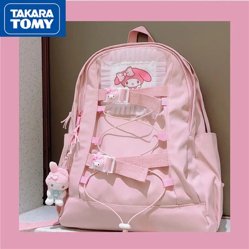

Новинка 2022, нейлоновый рюкзак TAKARA TOMY для девушек, большой вместимости, с защитой от брызг, милый школьный рюкзак для студентов с мультипликационным рисунком