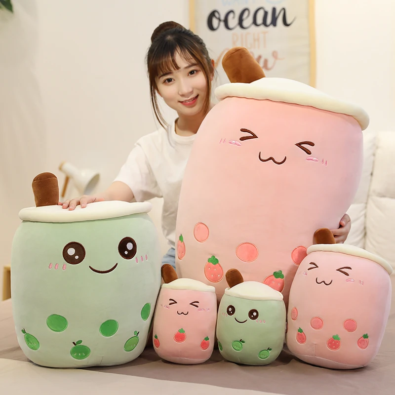 Kawaii Plush Milk Tea Soft Bubble Tea Cup Peluche Toys Food Pillow Room Decor Christmas Birthday Gifts For Girls Baby