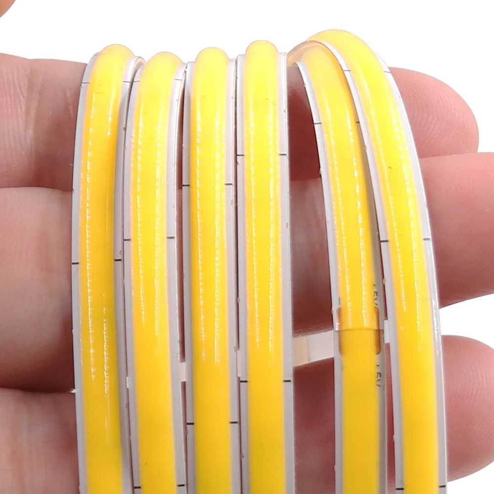 LED COB 스트립 조명, PCB 고밀도 선형 조명, 320 유연한 테이프 조명, 따뜻한 내추럴 화이트 장식, 5V USB, 3mm, 5mm, 8mm