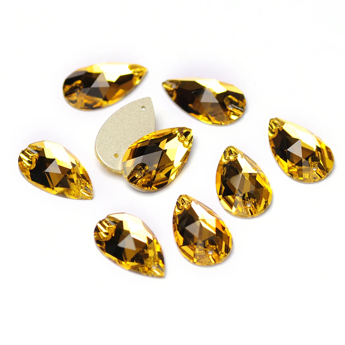 YANRUO 3230 드롭 라이트 토파즈 스톤 바느질, 크리스탈 비즈, 드레스 페이스트 스톤, 플랫 백 라인스톤