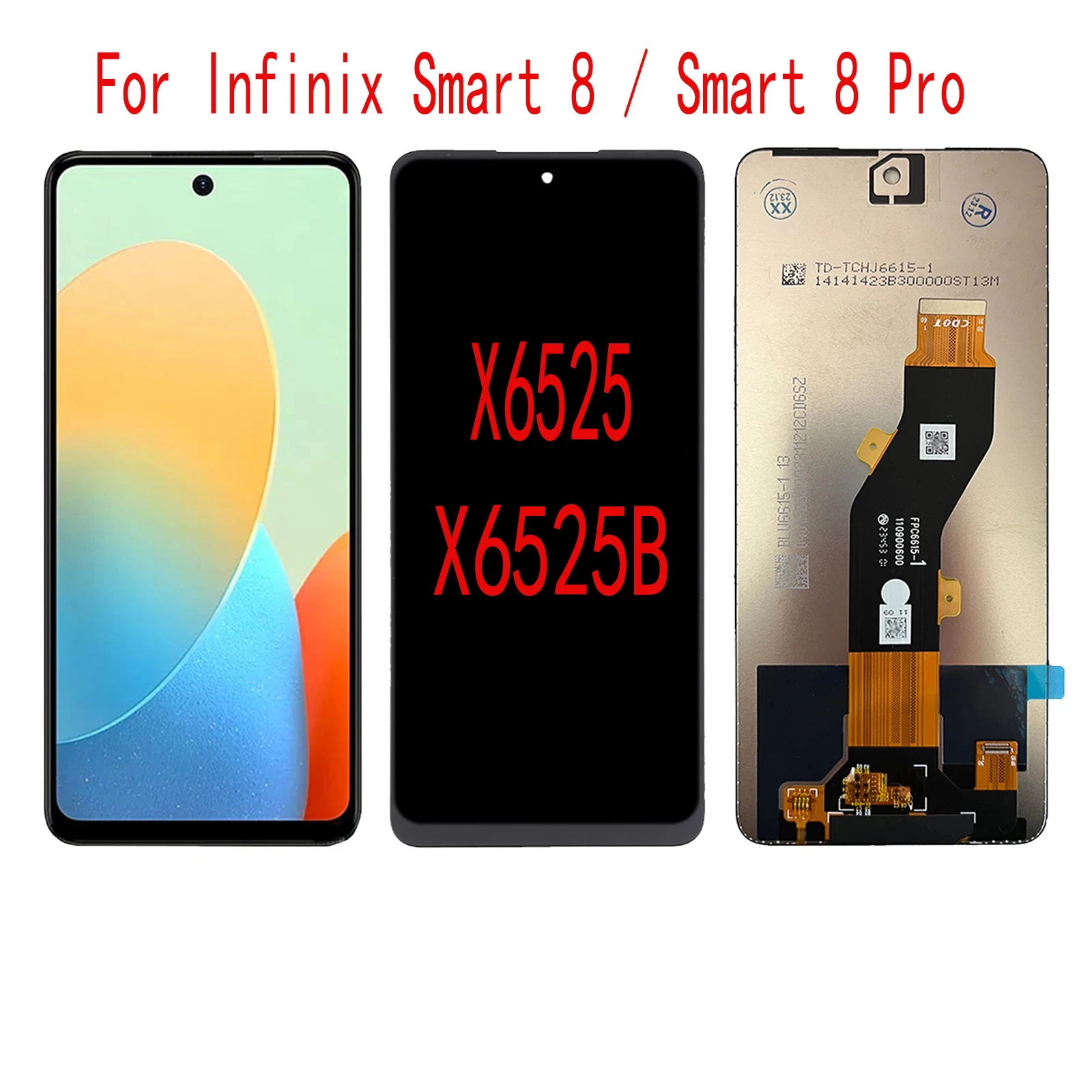 水晶 Tela testada para Infinix Smart 8 HD X6525 LCD, Quadro de exibição