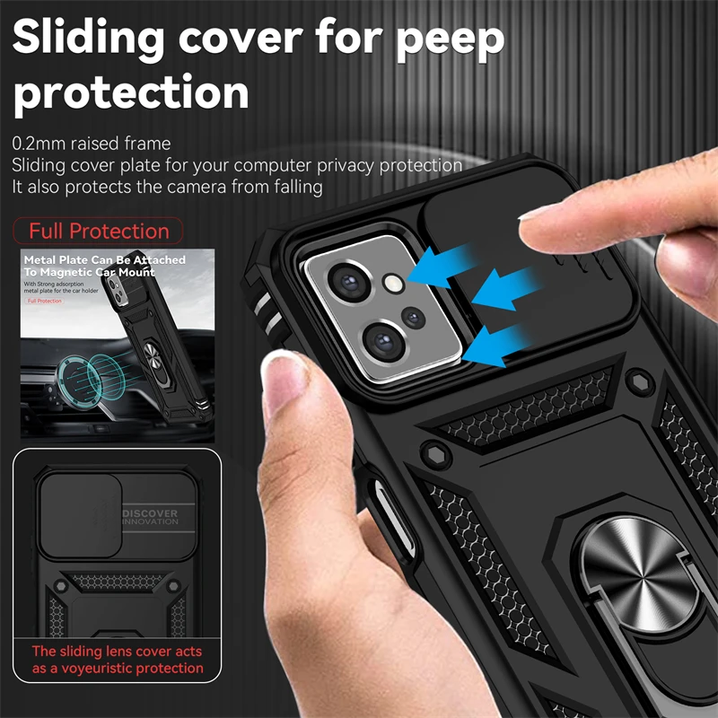 Per Motorola Moto G32 Custodia Supporto Per Supporto Custodia Magnetica Per Anello Per Auto Per Motorola G32 G 32 Motog32 Cover Posteriore Antiurto Pe