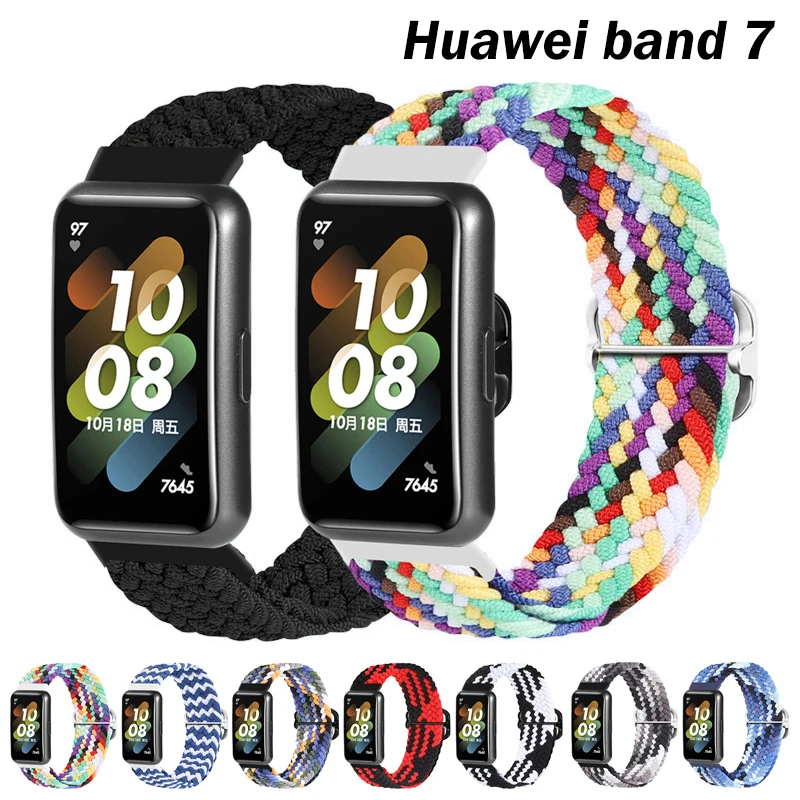 

Регулируемый нейлоновый ремешок для Huawei Band 7, Воздухопроницаемый сменный Браслет с 7NFC, эластичный браслет для Huawei Band7