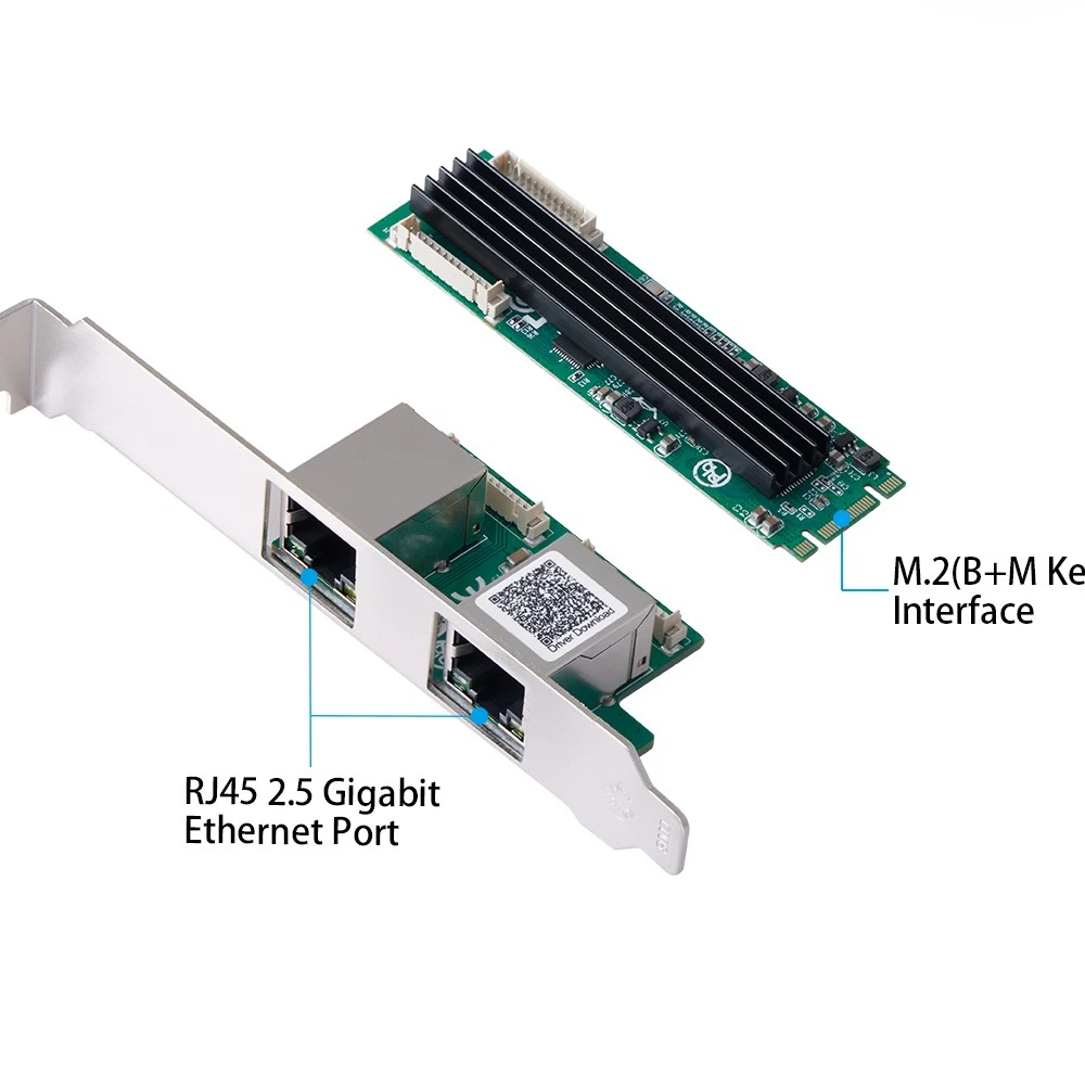 Iocrest-nic Placa de Rede M.2 para Porta Dupla 2.5g M.2 22x80 mm Chave b 2500 Mbps Chipconjunto Rtl8125b - Imagem 5