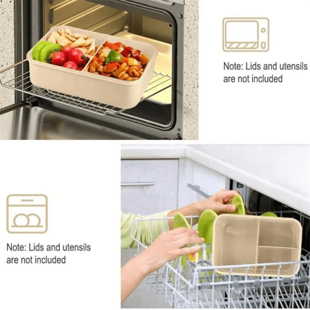 40.58oz Lunch Box with Utensils & Insulated Bag 3 Compartments Leak-Proof Bento Lunch Box for Students Workers Healthy Meal Prep - 4