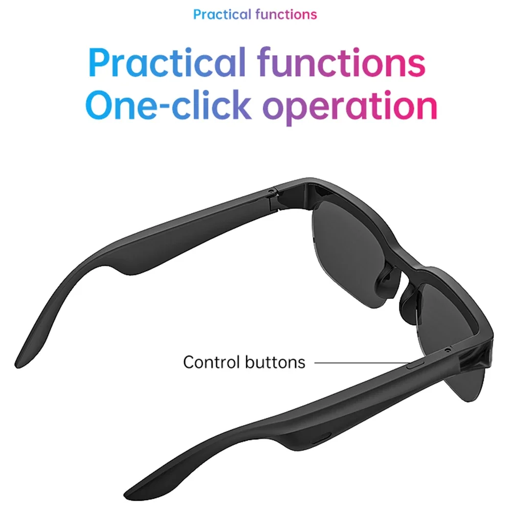 Smart Glasses AI Translator Hands-Free Music & Calls Audio Glasses UV Protection Outdoor Sports Headphones for Men and Women