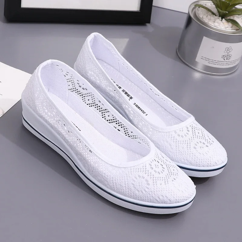 

2024 New Canvas nurse shoes Solid Women's Platform Casual Shoes Women Flat Bottom feminino Woman shoes