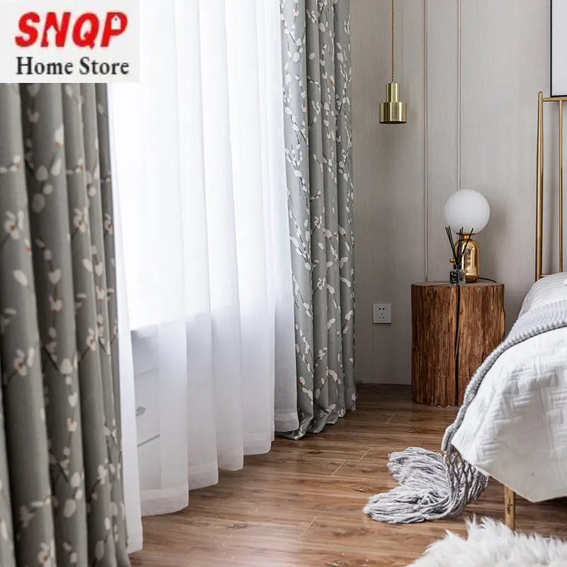 

Серые шторы с принтом, современные минималистичные занавески для гостиной, тканевые шторы для спальни, столовой