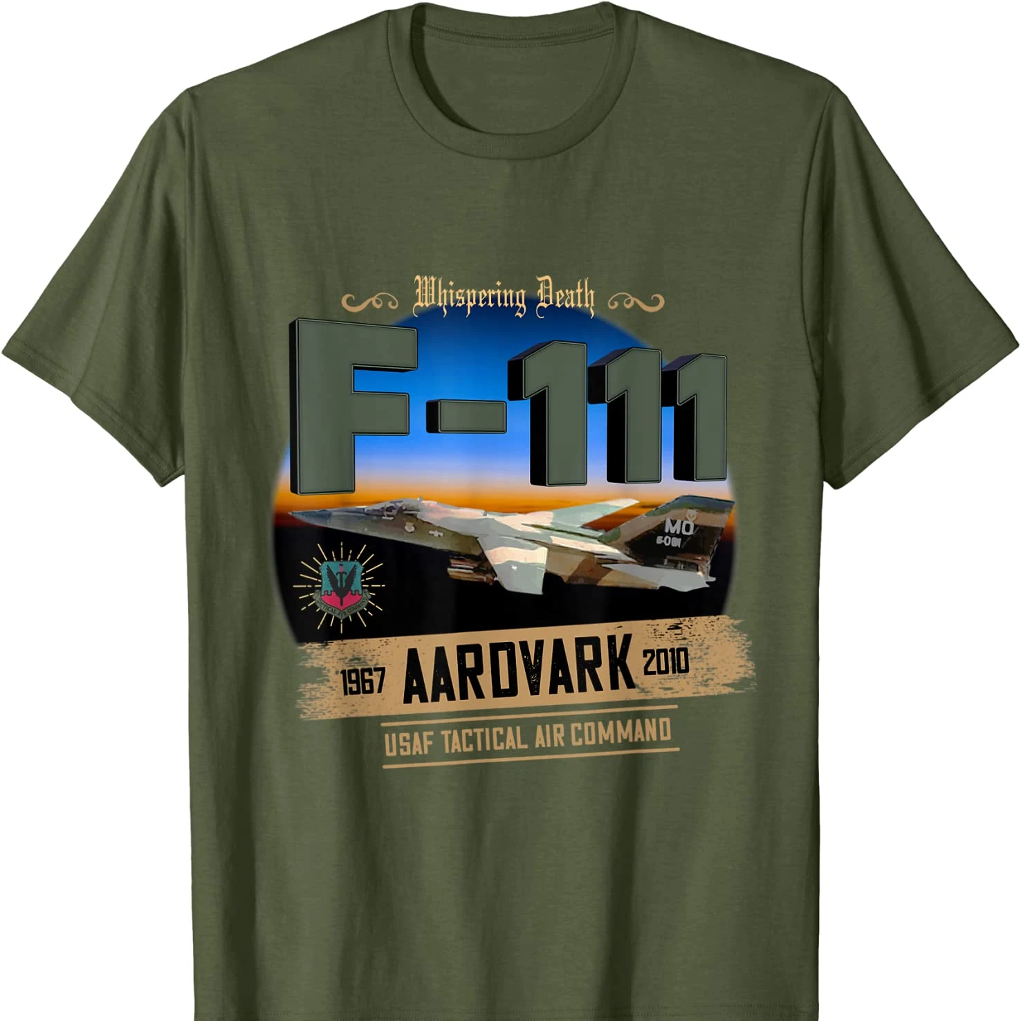 Aardvark – T-Shirt à manches courtes et col rond pour homme, F-111 coton, décontracté, été, 100%