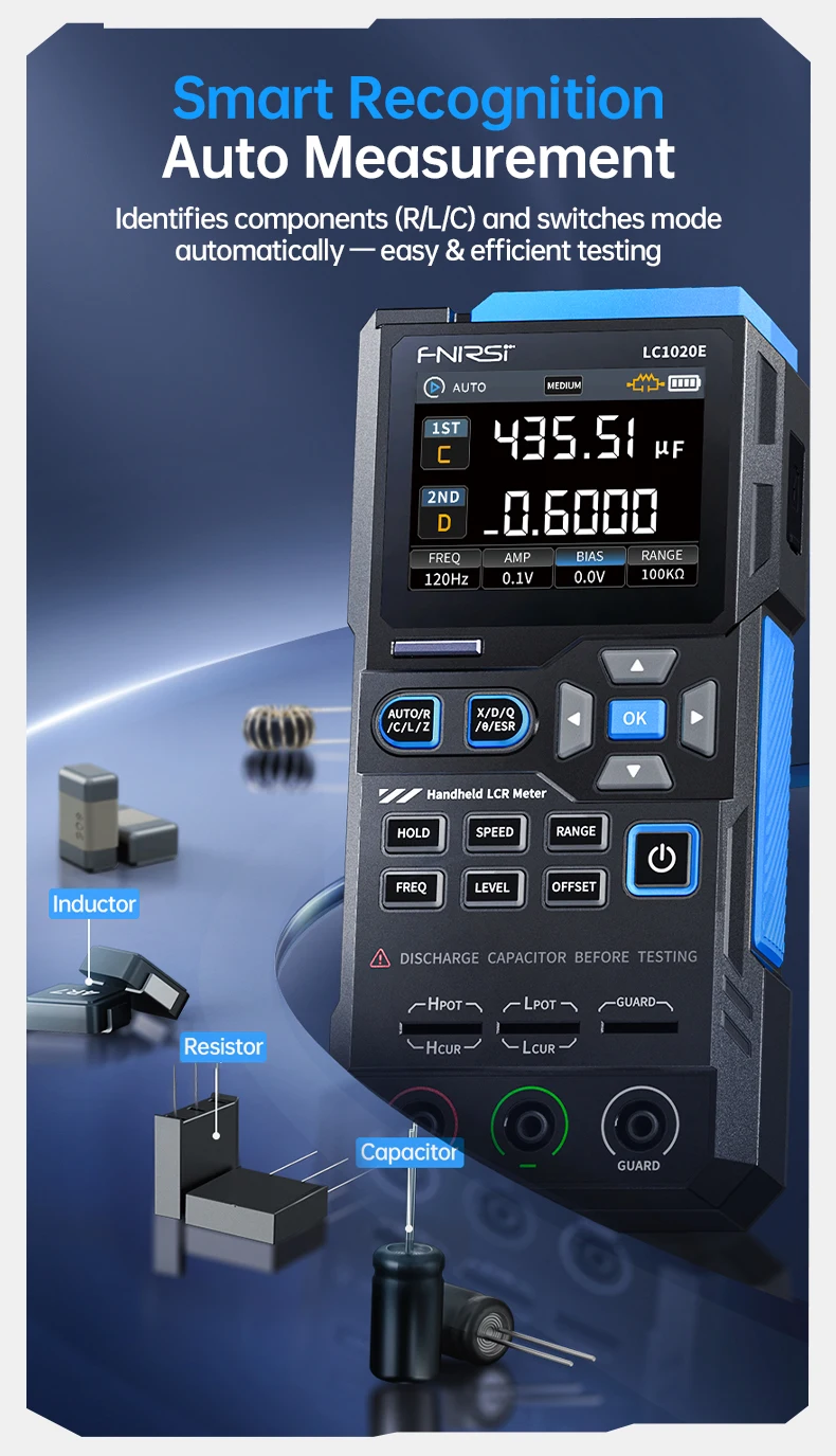 LC1020E High-Precision Handheld Tool Digital Bridge Tester Handheld LCR Meter In