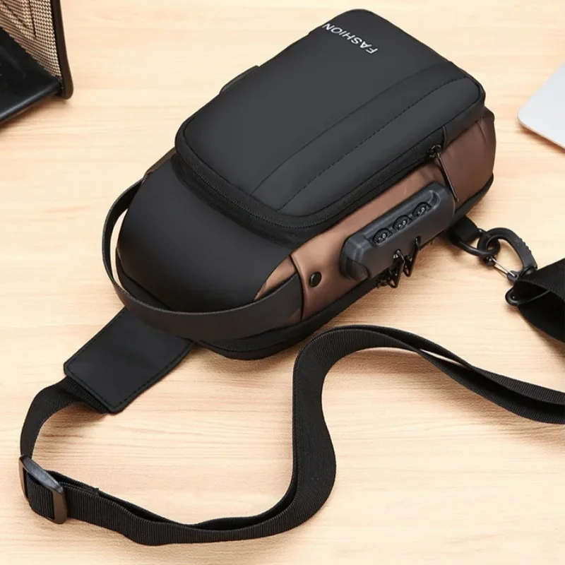 Small Version Men's Waist Packs Chest Bag Lightweight Men's Small Fanny Bag Anti-theft Password Lock Design Men's Shoulder Bag