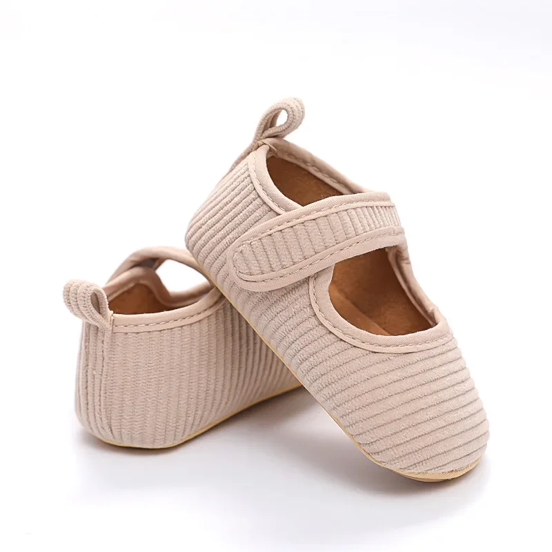 Autumn Baby Girls Boys Non-Slip Corduroy First Walking Shoes Soft Sole Solid Infant Sock Shoes 6