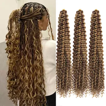 Long Deep Wave Braiding Hair 28 Inch Ocean Wave Crochet Hair Synthetic Deep Curly Crochet Hair Extensions For Black Women 1