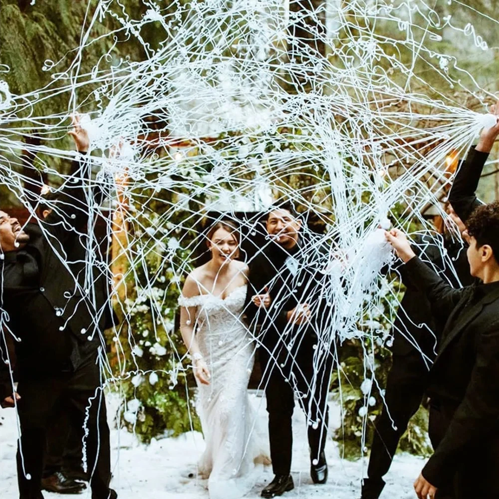 10 paquetes de serpentinas blancas Poppers, confeti colorido a mano,  galletas de papel sin desorden para suministros para fiesta de boda y  cumpleaños - AliExpress, image size:1000x1000