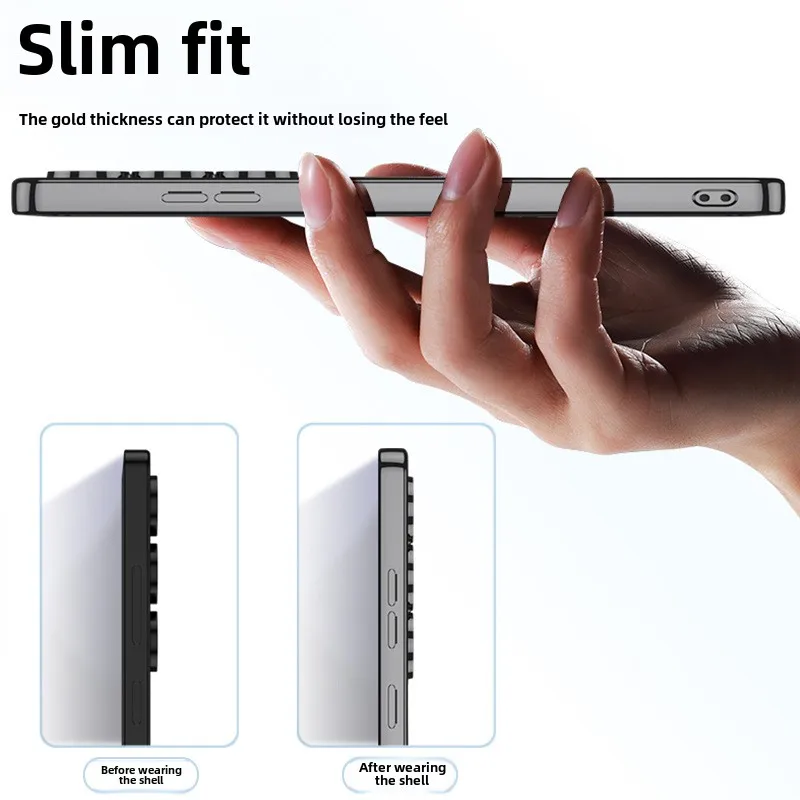 Electroplated Wireless Charging Protective Phone Case - Solid Color Hard Shell Cover
