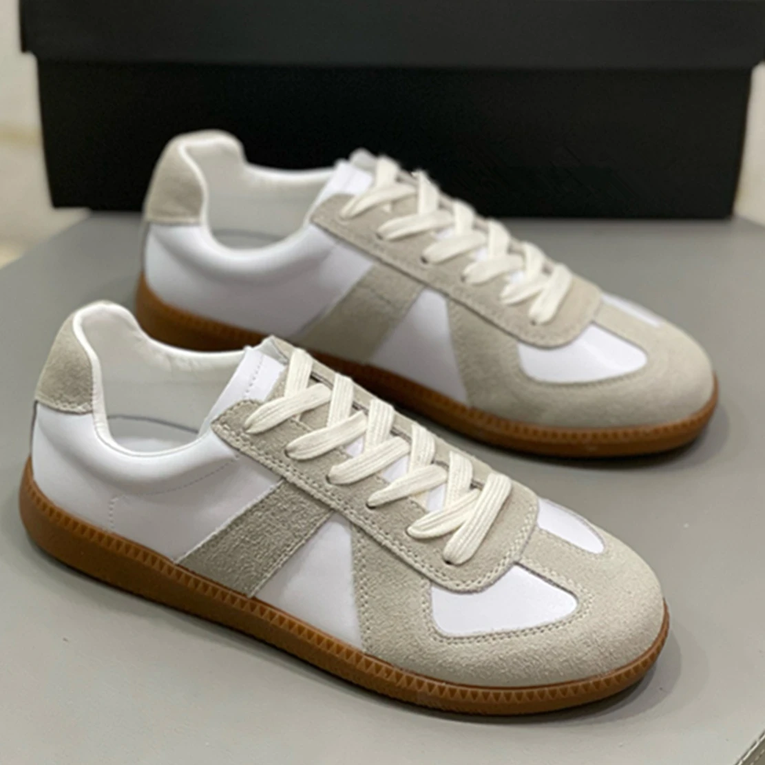 Withered Vulcanized Woman Fashion Soft Genuine Leather Training Shoes Women Patchwokr Casual Sneakers Women