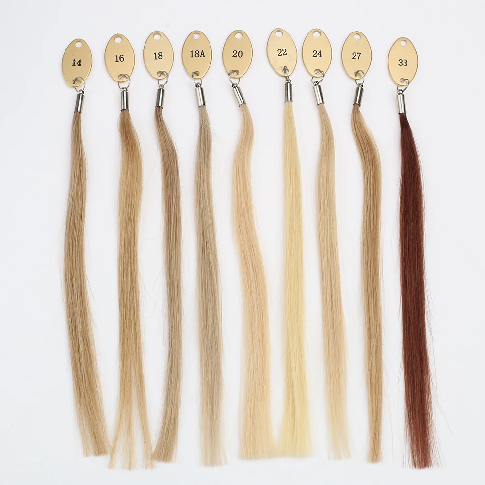 Moresoo Virgin Hair Color Rings for Salon Coloring Hair and Salon Dyeing Sample Chart Swatches for Human Extensions