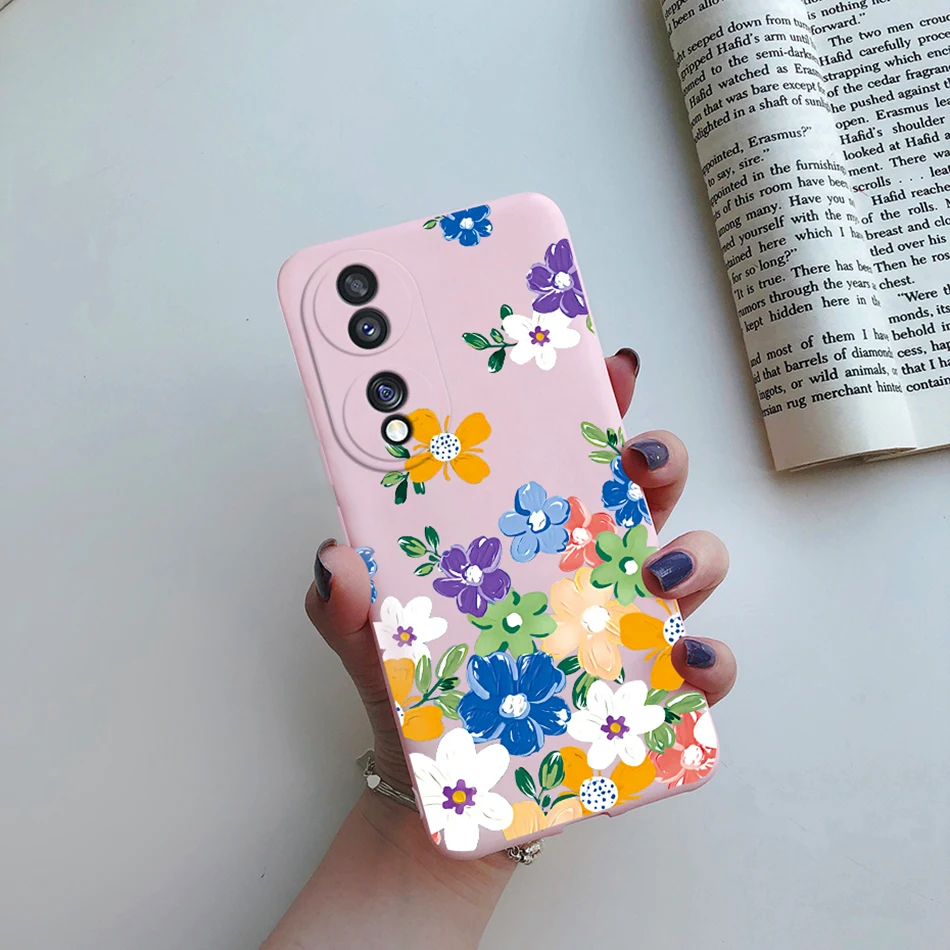 Stylish Flower Soft Silicone Phone Case for Huawei Honor 70 Series