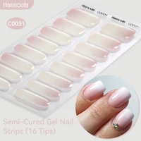 Harunouta Gradient Semi Cured Gel Nail Sticker Long-Lasting UV Nail Sticker UV/LED Extension Gel Nail Foil Gel Polish Full Cover 1