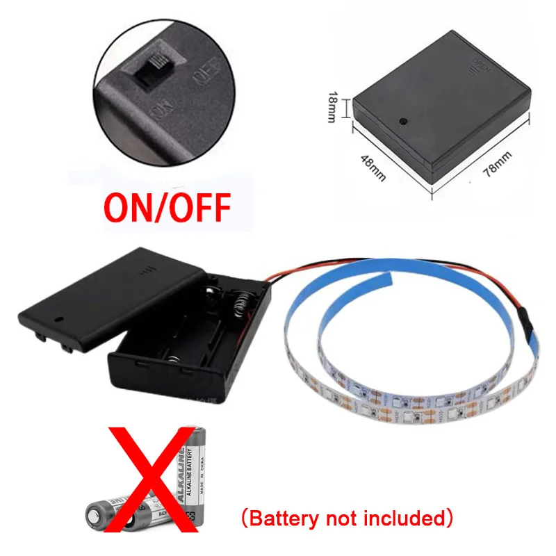 Versatile LED Strip Light with Battery Power - White/Warm White Illumination for Cabinets and Backlighting