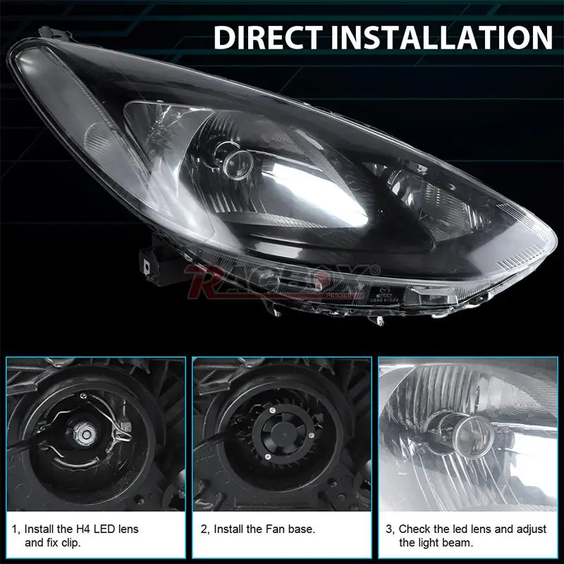 T1 H4 LED Headlights Car H4 Mini Projector Lens Fog Light Canbu 6000K White DC9-32V High Low Beam Headlight 8000LM Auto Led Bulb