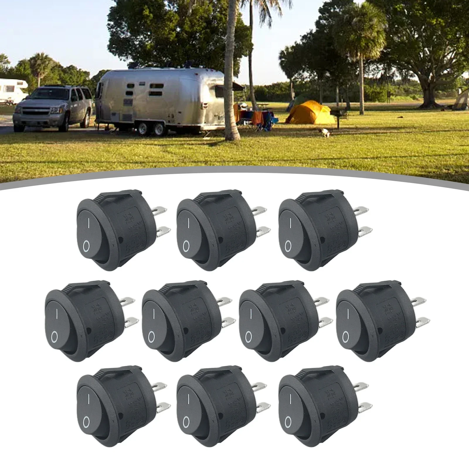 Lot De 5 Interrupteurs à Bascule Ronds 12V - Mini Interrupteur 2 Broches Pour Voiture, Camping-car, Bateau, Moto | Étanche Optionnel