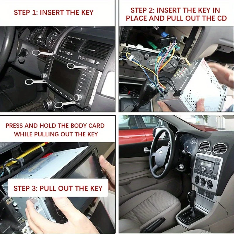 Keple Chiave Strumento di rimozione Key DIN Radio del Kit per Auto Audi, VW Volkswagen, Mercedes