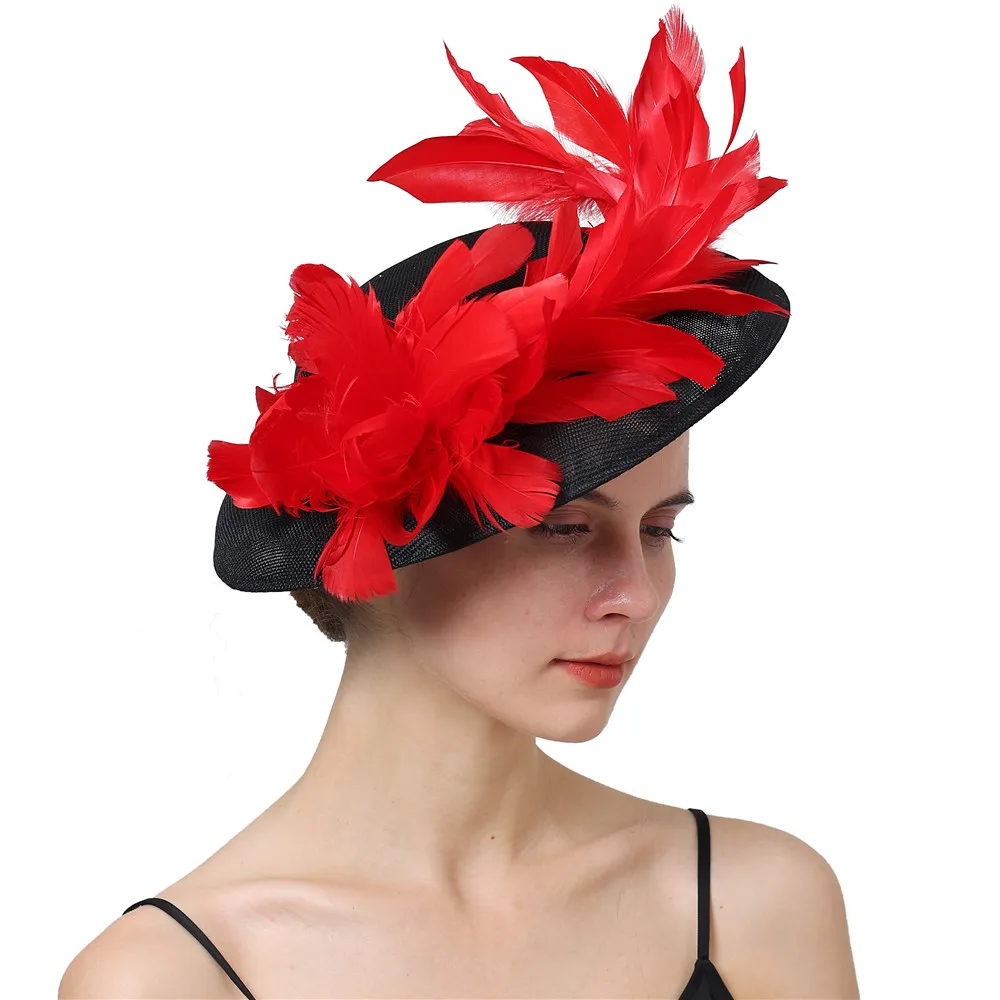 

Fascinator Wedding With Face Veils Women For Ladies Event Feather Headpiece Hair Clip And Headband Church Occasion Headwear