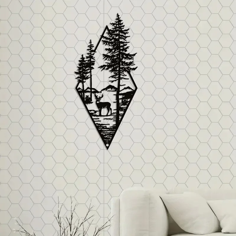 Mountain Wall Art Mountain & Waterfall Metal Ornaments Home Decor Home Decor Modern Art Wall Ornaments Living Room Decoration 5