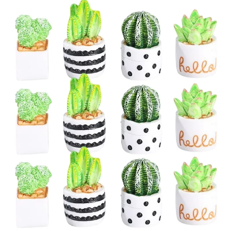 

1 шт. кактус из смолы в горшке, украшения для кукольного домика, суккулентное растение, мини-кактус в горшке, семейная бутылка, украшение своими руками
