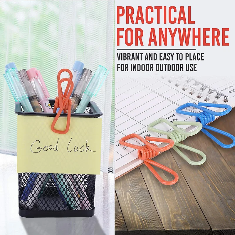 10Pcs 금속 클립 가방 클립 종이 홀더 클램프 유틸리티 코팅 다채로운 실러 클립 빨랫줄 클립 핀 세탁물 교수형
