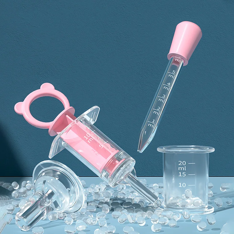 Portable Infant Baby Dropper Type Feeder Safety Anti-Choke Silicone Pp Syringe Type BPA-Free Toddler Medicine Feeder Storage Box medicine feeder