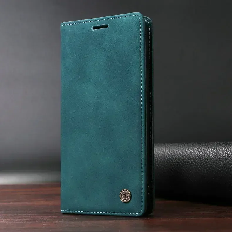 Leather Flip Wallet Phone Case with Card Holder and Book Cover Design