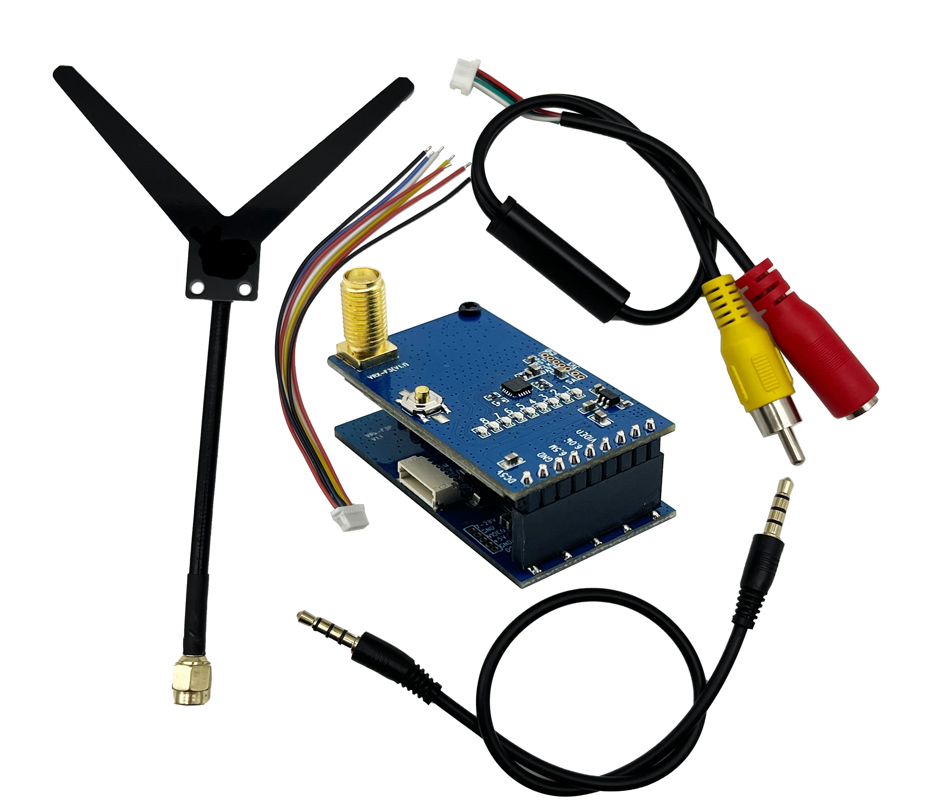 FlytoFPV VRX-1G7 connecté à des lunettes FPV, récepteur 1.7G-1.9G 8CH