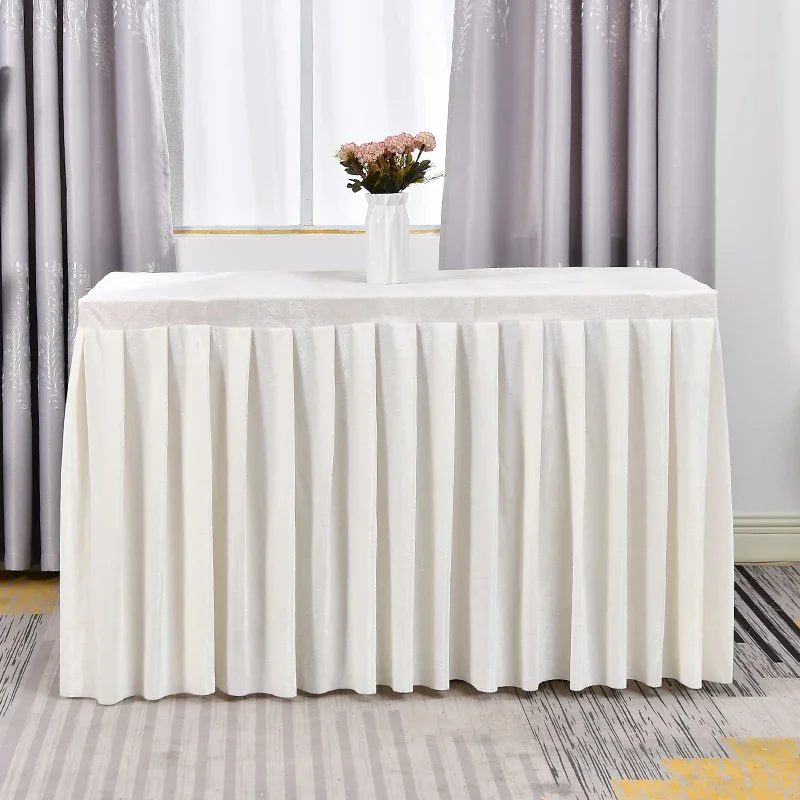 

Скатерть для конференций, фланелевая скатерть для тренировочного стола в деловом стиле, скатерть на стол для мероприятий, юбка на стол для свадебной комнаты, белая