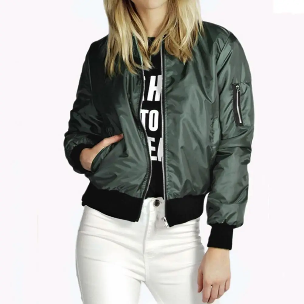 

Trendy Women Coat Outerwear Fall Jacket Solid Color Stretchy Hem Lady Jacket Thermal