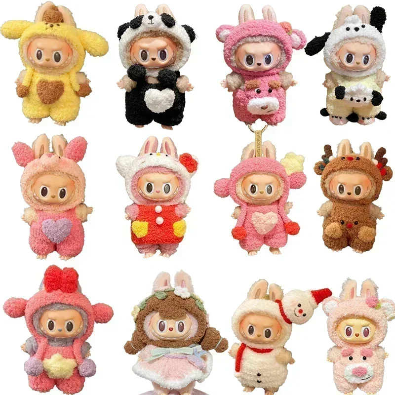 

17cm New Labubu Cute Doll Clothes Fashion Dress Headgear Stuffed Accessories Cos Anime Diy Plush Cartoon Decor Birthday Toy Gift