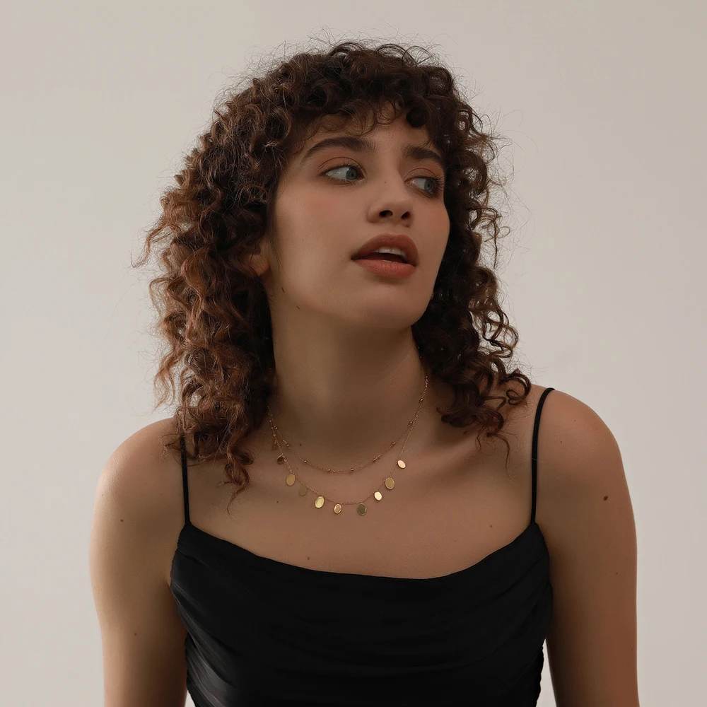 Trendy Coin Round Pendant Necklace Chain for Women Stainless Steel - Image 3