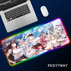 Alfombrilla de ratón RGB grande XXL para Gaming, alfombrilla de ratón LED para Gamer, Sexy Azur Lane, alfombrilla de ratón grande para PC, alfombrilla de escritorio con retroiluminación