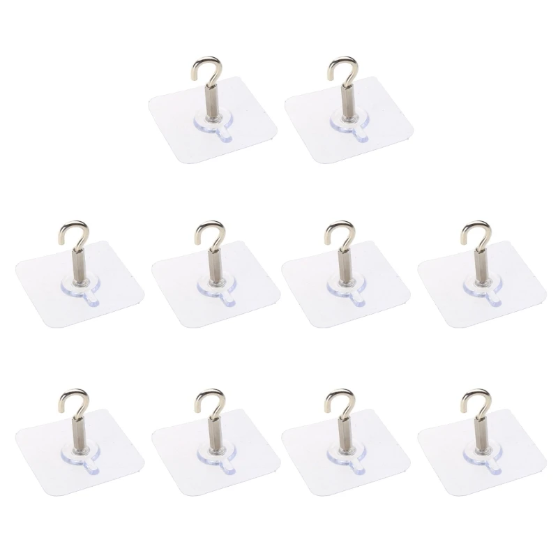 1-10pcs Ceiling Hooks for Hanging Lights Plant Wind Chimes Self Adhesive Hook 50LB