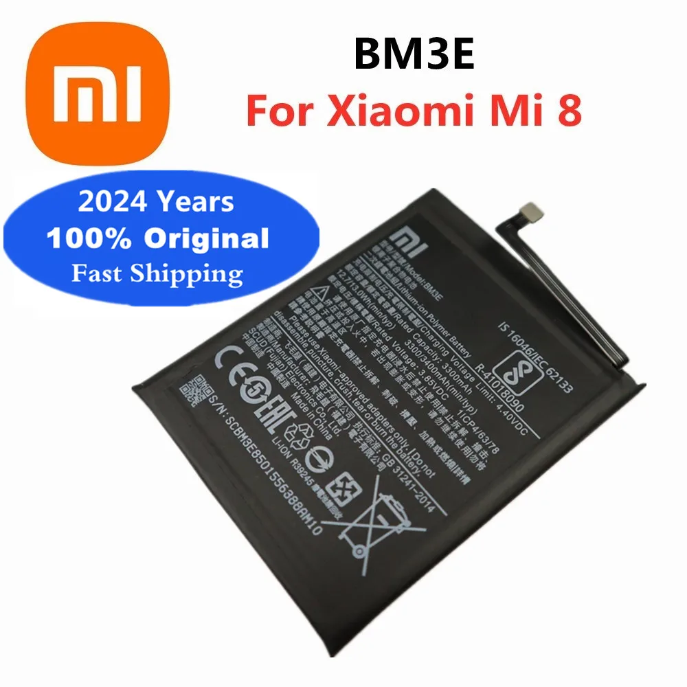 

Оригинальный аккумулятор Xiao mi 100% BM3E для Xiaomi Mi 8 Mi8 M8 M 8 3400 мАч Высококачественная сменная батарея для телефона