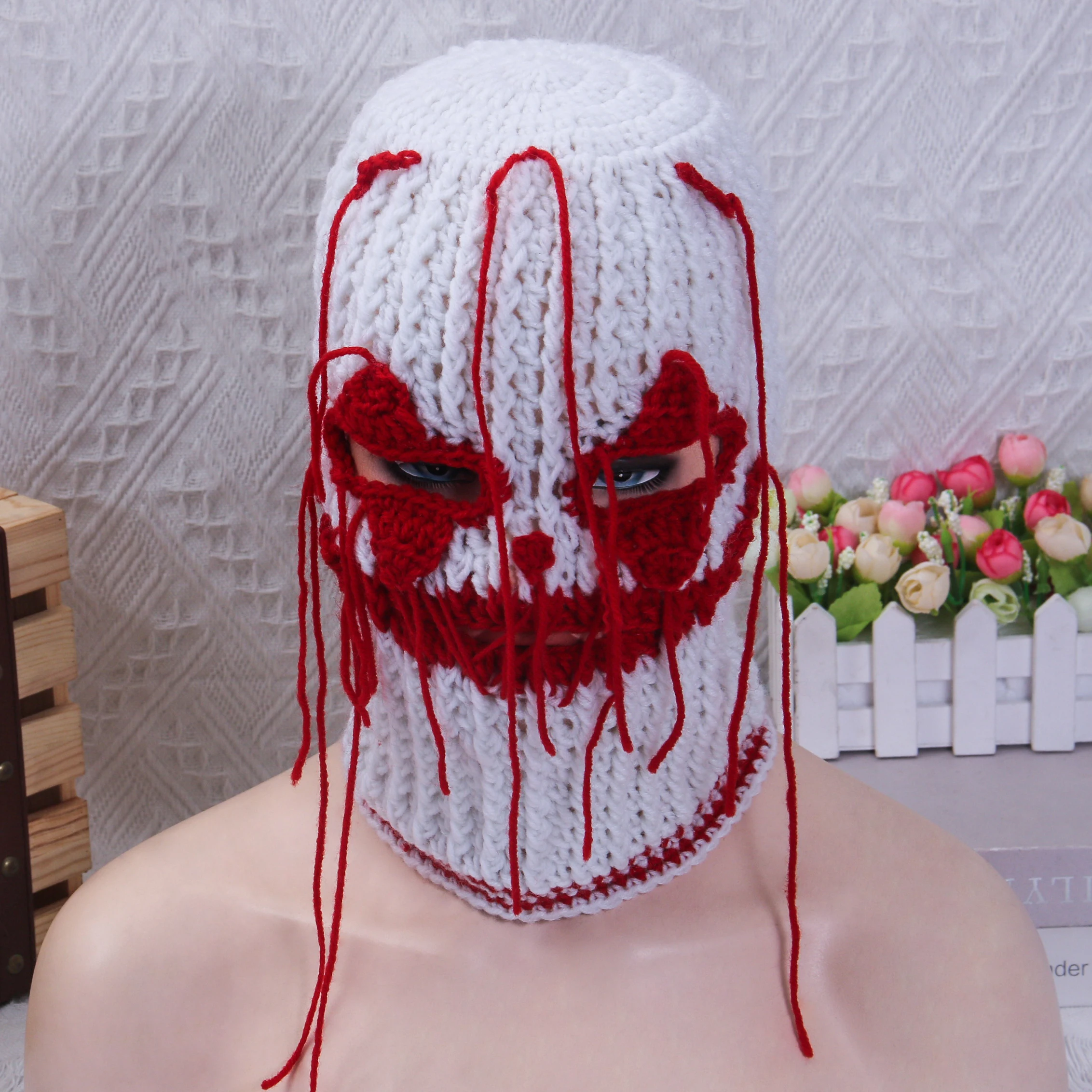 Men's Funny Halloween Party Cosplay Ghost Mask, Scary Face Mask