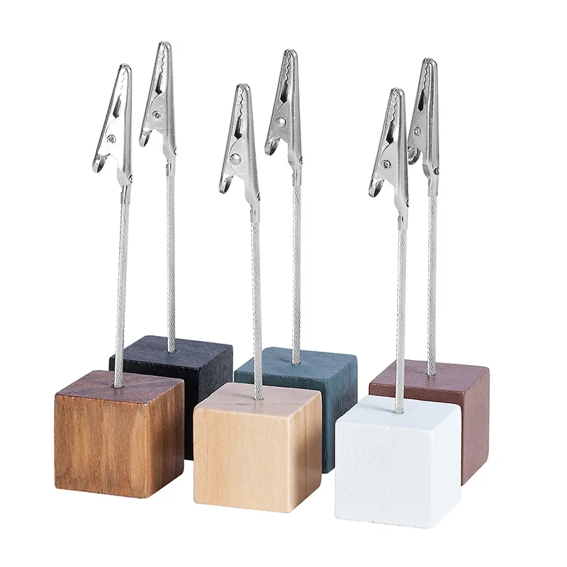 Light Retro Wooden Card Sticky Note Desktop Photo Decorative Clip Fish Clip Message Card Holder 1Pcs